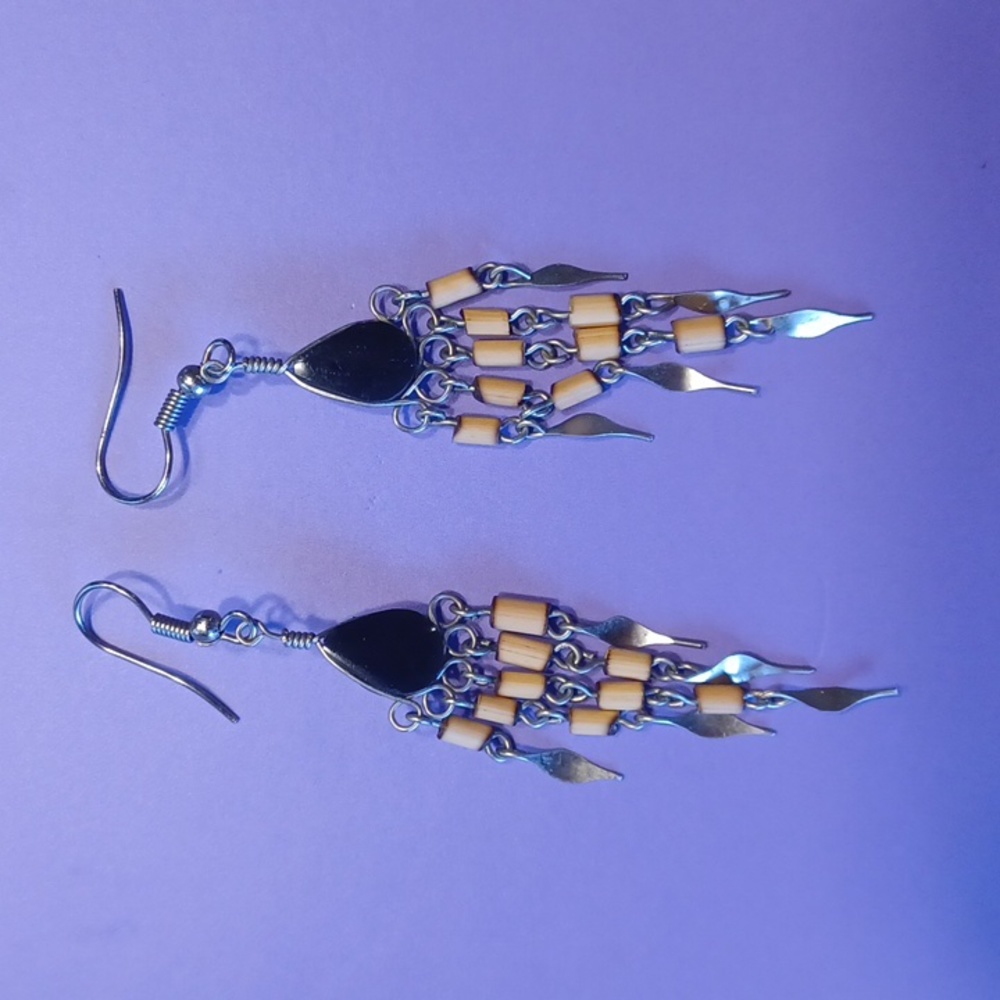 Dangling beaded earrings